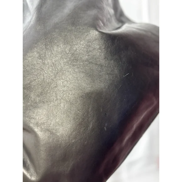 Michael Kors Stanthorpe Large Black Leather Shoulder Bag Gold Chain Strap - Picture 5 of 16